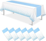MASHAN 6Pcs White and Light Blue Polka Dot Plastic Rectangular