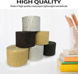 Crepe Paper Streamers 6 Rolls 492ft, Pack of 2 Gold, 2 Silver, 2