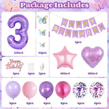 3rd Birthday Decoration for Girls,Pink Purple 3rd Birthday Balloon
