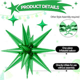 18 Pcs Green Star Balloons, Green Balloon with 6 Pcs 22-Inch