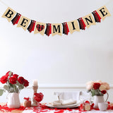 Valentine's Day Party Decorations Be Mine Felt Sign Burlap Pennant