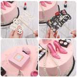 Chunful 9 Pcs Makeup Cake Topper Makeup Birthday Party Decorations 3D