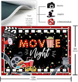 Movie Night Party Backdrop Black and Red Movie Theme