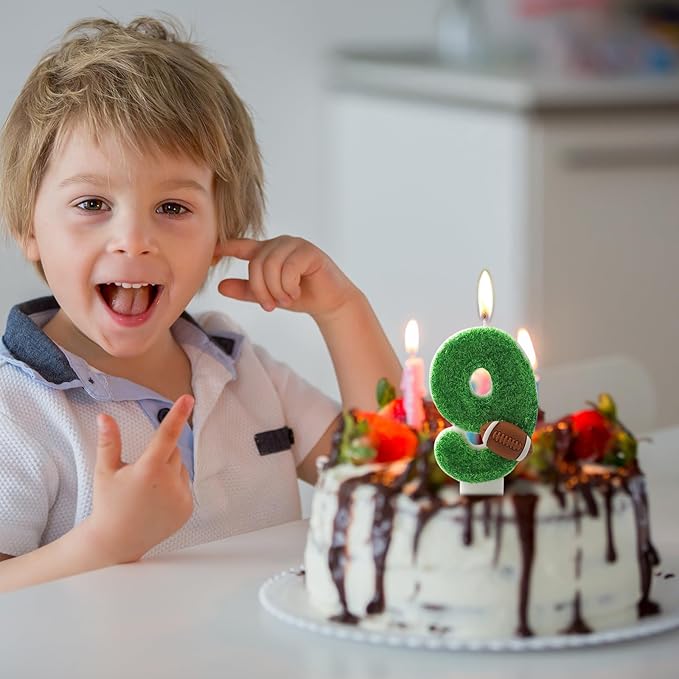 Football Candles 19,19 Candles for Birthday Cake Boy,Number 19
