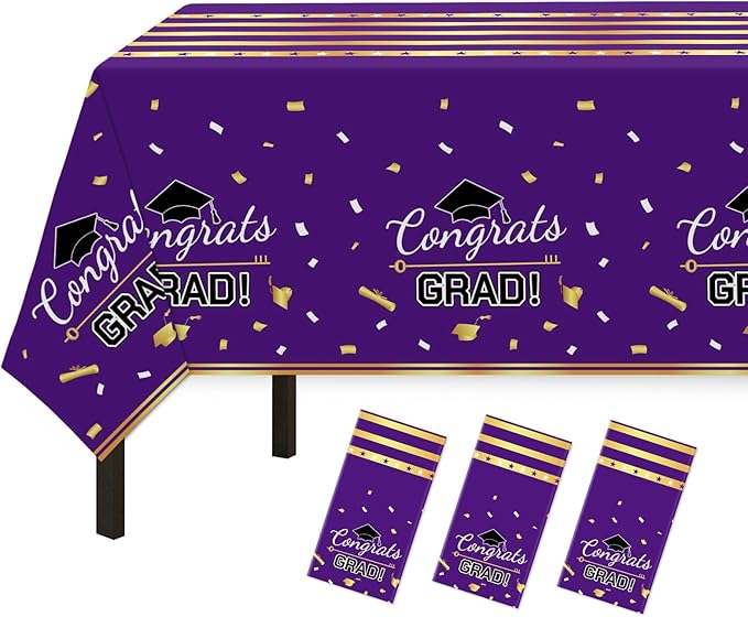 Childom 3 Pack Graduation Tablecloth,Graduation Decorations Class of