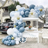 Dusty Blue Balloon Arch Kit, 162pcs Dusty Light Blue White and Clear
