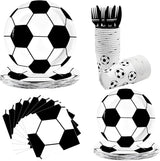 144Pcs Soccer Party Supplies Soccer Birthday Party Tableware Set