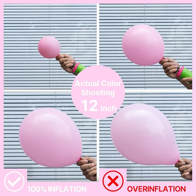 PartyWoo Baby Pink Balloons 100 pcs Different Sizes of 18 12 10 5 Inch