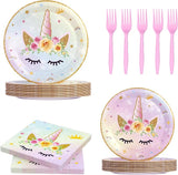 120PCS Unicorn Party Supplies Set Serves 30 Guests Including Unicorn