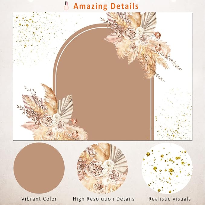 Boho Backdrop for Baby Shower Birthday Decorations,Bohemian Arch #3