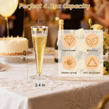 200 Pack Champagne Flutes Plastic Wine Glasses Disposable, 4.5 Oz