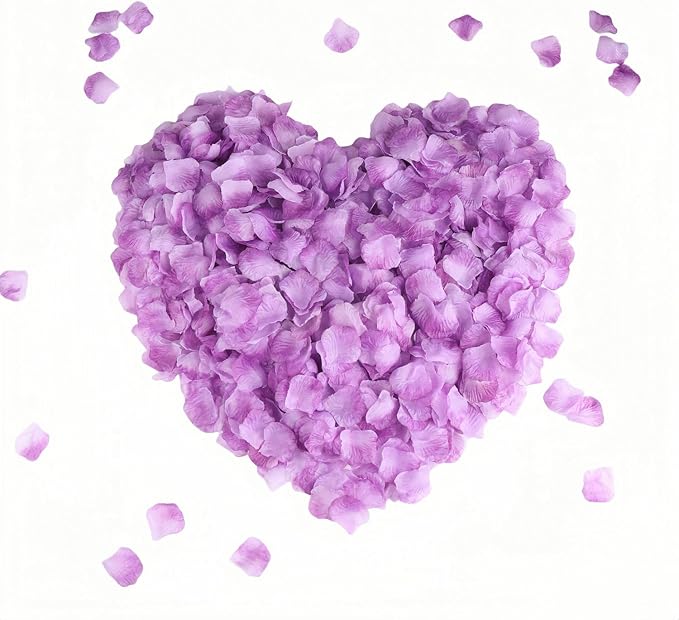 CODE FLORIST 1500 PCS Light Purple Silk Rose Petals for Valentine's