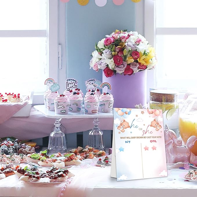 LNOKRIM Gender Reveal Party Games Bear Theme Baby Gender Reveal