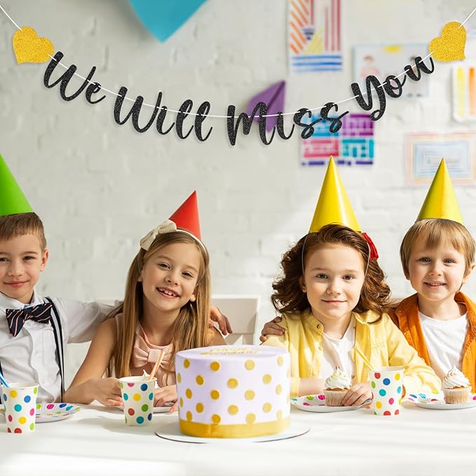We Will Miss You Banner Decorations Goodbye Party Banner Retirement