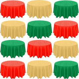 CIEOVO 12 Pcs Christmas Round Disposable Table Cover 84" Assorted