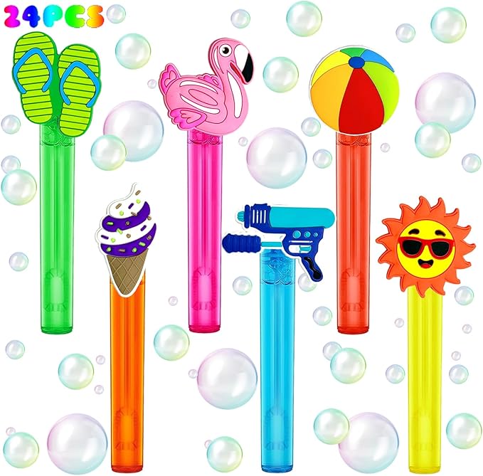 Pool Party Favors 24Pcs Summer Bubble Wands for Kids Beach Bubble