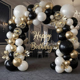 Black and Gold Balloon Arch Garland Kit 150pcs 2026 New Year's,