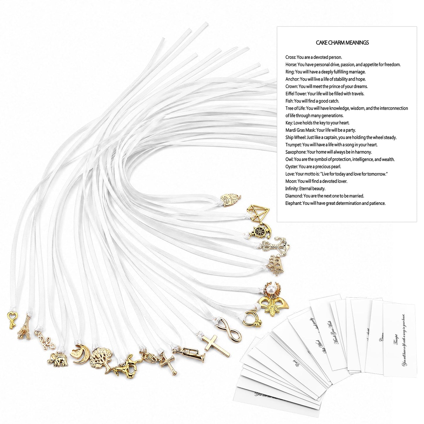 Solsew 20 Pcs Coquette Cake Pulls on Ribbon Decorations Traditional