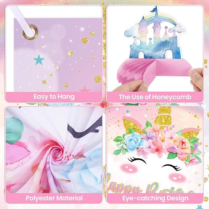 Unicorn Birthday Party Decorations Unicorn Happy Birthday Banner