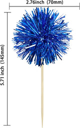 Gyufise 30Pcs Foil Firework Cupcake Toppers Sparkle Tinsel Cake #22