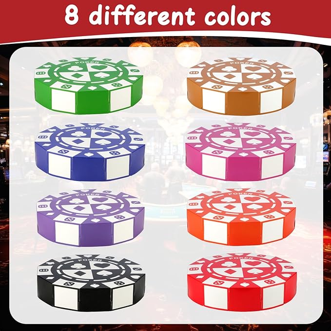16 PCS Casino Theme Party Decor 9 Inch Poker Chip Casino Decor Box