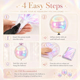 12 Pcs Iridescent 4D Round Foil Balloons, 22'' 15'' 10'' Holographic