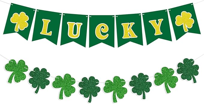 St Patricks Day Banner Garlands St Patricks Day Decorations Lucky