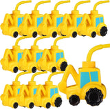 12 Set Excavator Truck Cups with Straws Tractor Birthday Party