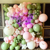 HILAVO Sage Green Pink Balloons 12 Inch Olive Green Pastel Pink Ivory