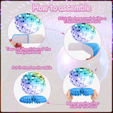 9PCS Disco Honeycomb Centerpieces Disco Ball Party Decorations