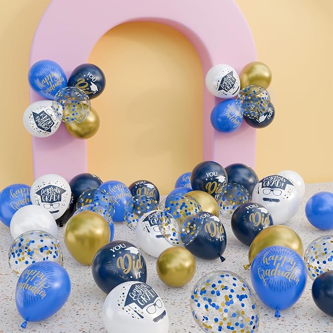 OuMuaMua 74 Pack Graduation Party Decorations Balloons Set - 12 Inch
