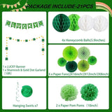 Lucky St Patrick's Day Decorations Set 21Pcs Green Shamrock Party