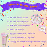 Rainbow Unicorn Party Supplies Set Serves 25 Including Unicorn