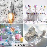 Captain Décor 4 Crepe Paper Streamers Rolls, 328ft Pack of 4 Silver