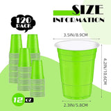 120 pcs 12 oz Fluorescent Green plastic cups St. Patrick's Day