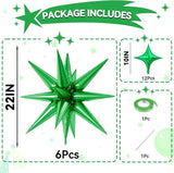 18 Pcs Green Star Balloons, Green Balloon with 6 Pcs 22-Inch