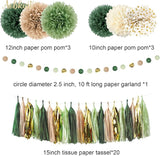 AOBKIAT Sage Green Wedding Party Decorations,28 PCS Tissue Paper Pom