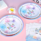 Unicorn Birthday Party Decorations Rainbow Unicorn Plates and Napkin