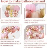 Rose Gold Balloons Arch Garland Kit 164pcs Pastel Pink Chrome Gold