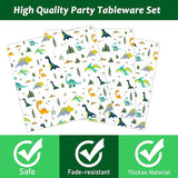 96 Pcs Dinosaur Party Plates Napkins Watercolor Dinosaur Paper