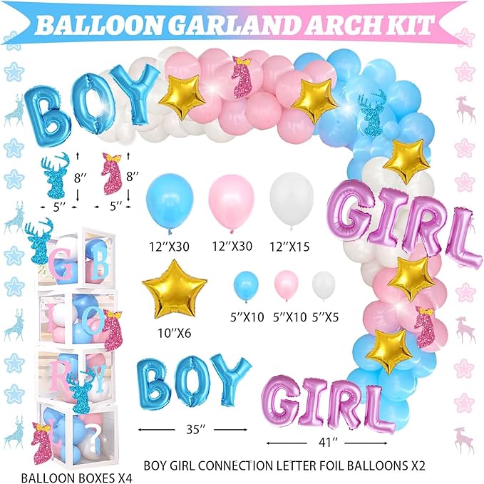 Buck or Doe Gender Reveal Decorations 169 PCs Boy or Girl Gender