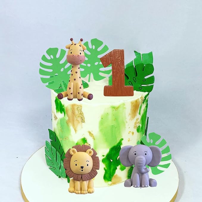 Safari Animal Cake Toppers Jungle Wild One Cake Decorations with