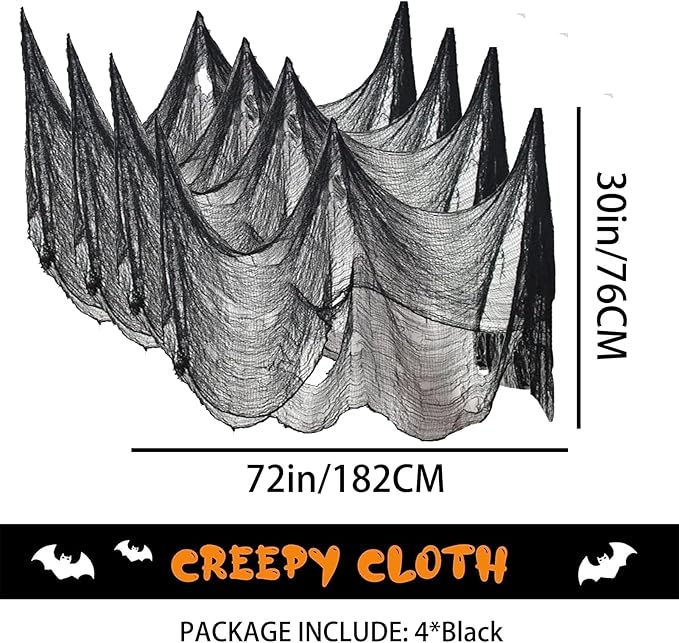 4 Pack Halloween Creepy Cloths Scary Spooky Cloth Creepy Gauze 30