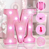 Pink Light Up Letters, LED Marquee Letters for Table, Small Glitter #1