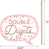 Big Dot of Happiness 10th Pink Rose Gold Birthday Happy Birthday
