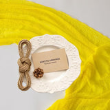 Keketoarrange 6pcs Yellow Gauze Rustic Cheesecloth Table Runner 120