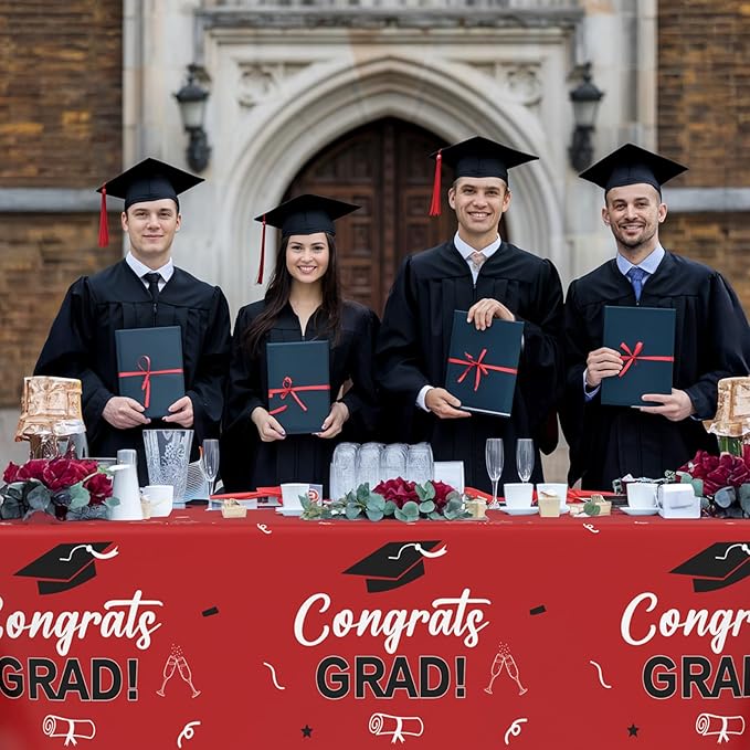 Slergut Graduation Decorations 2026 Red and Black, 3 Pack Graduation