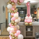 Pink Gold Balloons Set 60Pcs 12 Inch Pastal Baby Pink Metallic Gold