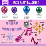 Purple hot pink Blue Green Balloon Arch Garland Kit with Banner