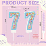 MTLEE Number 7 Birthday Candle Macaron Glitter 3D Number Candle with